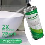 NADAMOO White Bathtub and Tile Refinishing Spray Paint Kit, 450ml (2 Pack), Semi-Gloss DIY Coating for Porcelain, Fiberglass, and Sinks