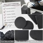 72 PCS Black Slate Stone Coasters, MAPRIAL 4 Inch 36 PCS Square and 36P Round Coasters Bulk for Laser Engraving Material Blank Handmade Drinks Costers for Engraver, Etching, Gifts, DIY