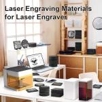 72 PCS Black Slate Stone Coasters, MAPRIAL 4 Inch 36 PCS Square and 36P Round Coasters Bulk for Laser Engraving Material Blank Handmade Drinks Costers for Engraver, Etching, Gifts, DIY