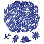 Leaf Petal Ceramic Mosaic Tiles for Crafts, 500g/1.1LB Irregular Mosaic Pieces, Petal Mosaic Tiles DIY Mosaic Making Stones for Craft Hobby Arts Wall Decoration (Royal Blue)