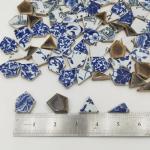 1.1lb Irregular Ceramic Porcelain Tiles for Crafts, Broken Blue and White China Plate Mosaic Tiles (Mixed Color)