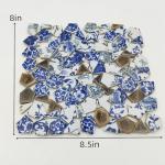 1.1lb Irregular Ceramic Porcelain Tiles for Crafts, Broken Blue and White China Plate Mosaic Tiles (Mixed Color)