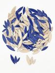 Leaf Petal Ceramic Mosaic Tiles for Crafts, 500g/1.1LB Irregular Mosaic Pieces, Petal Mosaic Tiles DIY Mosaic Making Stones for Craft Hobby Arts Wall Decoration (Royal Blue)