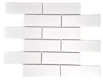 Subway Porcelain Tile White Matte 2 inches x 6 inches - Italian Designed Wall Tile for Backsplash, Shower, Bathroom & Kitchen (15 Sheets per Box)