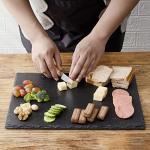 WLWNWFT 16x12in Large Slate Cheese Board for Meat, Cheese, Appetizers - Slate Platter with 2 Chalks - Perfect for Housewarming, Christmas, Mother's Day