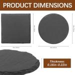 72pcs Slate Coasters, Black 4 Inch Bulk Blank Rock Coasters Blank Laser Engraving, Hand Painted DIY, Scratch Resistant Bottom (36*Square+36*Round)