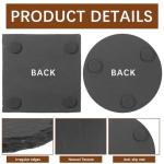 72pcs Slate Coasters, Black 4 Inch Bulk Blank Rock Coasters Blank Laser Engraving, Hand Painted DIY, Scratch Resistant Bottom (36*Square+36*Round)