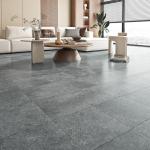 FunStick 30 Pcs Peel and Stick Floor Tile Waterproof Slate Grey Granite Vinyl Flooring Peel and Stick Tile Floor for Bathroom Sticky Tiles for Floor Kitchen Basement Grey Laminate Flooring 12x12 Inch