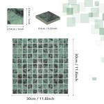 Quancru 121 Pcs Bulk Mosaic Tiles Glazed Ceramic Mosaic Tiles 1 inch Forest Green Small Square Tiles Crafts DIY Decoration Wall Floor Tile Vases Garden