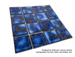 Tenedos Premium Quality 3x3 Calacatta Blue Square Pattern Porcelain Mosaic Tile on Mesh on Sheet for Kitchen Backsplash, Pool Tile, Bathroom Wall, Accent Wall (20 Sheets)