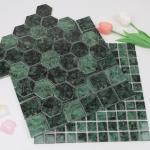Quancru 121 Pcs Bulk Mosaic Tiles Glazed Ceramic Mosaic Tiles 1 inch Forest Green Small Square Tiles Crafts DIY Decoration Wall Floor Tile Vases Garden