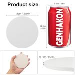 GNIEMCKIN 50 Pieces 3.54 Inch Round Blank Ceramic Coasters, Unglazed Ceramic Tiles Coasters with Cork Backing Pads for Painting, DIY Crafts, Circular, White.