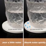 GNIEMCKIN 50 Pieces 3.54 Inch Round Blank Ceramic Coasters, Unglazed Ceramic Tiles Coasters with Cork Backing Pads for Painting, DIY Crafts, Circular, White.