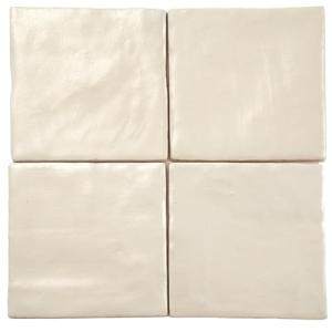 Beige Glossy Matte Ceramic Tile – Zellige Style 4" x 4" Square – 60-Pack Covers 6.46 Sq Ft – Not Peel & Stick Wall Tile for Bathroom Shower Kitchen Backsplash – Easy-Clean Indoor Tile