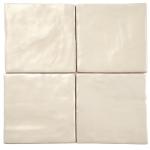 Beige Glossy Matte Ceramic Tile – Zellige Style 4" x 4" Square – 60-Pack Covers 6.46 Sq Ft – Not Peel & Stick Wall Tile for Bathroom Shower Kitchen Backsplash – Easy-Clean Indoor Tile