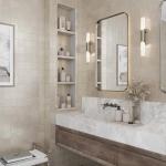 Beige Glossy Matte Ceramic Tile – Zellige Style 4" x 4" Square – 60-Pack Covers 6.46 Sq Ft – Not Peel & Stick Wall Tile for Bathroom Shower Kitchen Backsplash – Easy-Clean Indoor Tile