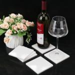 Geytetqi 60 PCS 4 Inch Sublimation Square Ceramic Coasters with Cork Backing Pads, Glazed Square Coaster Tiles for Drinks, DIY Crafts Home Kitchen Decor.