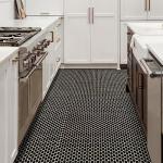 MSI Nero 11.63 in. x 12.63 in. Penny Round Matte Porcelain Tile for Kitchen Backsplash, Floor Tile, Wall Tile for Bathroom, Shower Wall Tile, Mesh Mounted Mosaic Tile