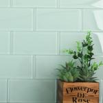 Pale Green Glass Subway Tile 3x6 for Backsplash