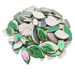 Leaf-Shaped Iridescent Green Ceramic Mosaic Tiles