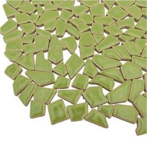 Light Green Ceramic Mosaic Tiles for Decor 200g