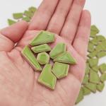 Light Green Ceramic Mosaic Tiles for Decor 200g