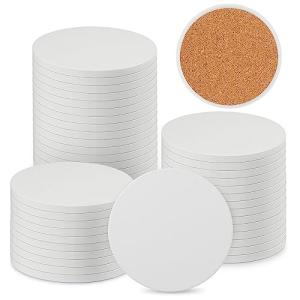 40 Round White Ceramic Tiles for DIY Projects