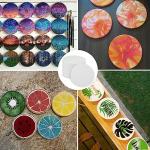 40 Round White Ceramic Tiles for DIY Projects