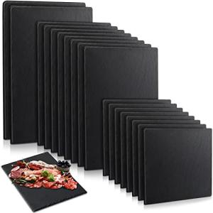 18-Piece Black Slate Cheese and Serving Platter Set
