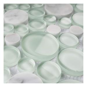 Snow Dove Glass Mosaic Tile, 10.5x10.5