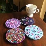 50 Round Unglazed Ceramic Coasters for DIY