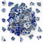 Blue and White Mosaic Ceramic Tile Shards