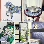 Blue and White Mosaic Ceramic Tile Shards