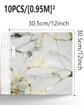 BESTWOO 10 Sheets Marble Peel and Stick Tile