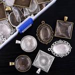 72-Piece Pendant Tray Set for DIY Jewelry