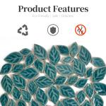 Leaf Shape Green Ceramic Mosaic Tiles for Crafts