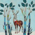 Leaf Shape Green Ceramic Mosaic Tiles for Crafts