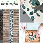 Leaf Shape Green Ceramic Mosaic Tiles for Crafts