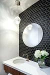 Black Hexagon 2" Matte Porcelain Mosaic Tiles