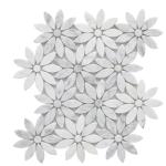 Daisy Flower 10"x12" Polished Marble Mosaic Tile