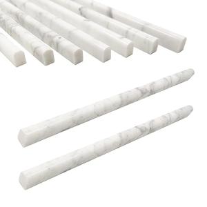 Carrara White Marble Pencil Liner Tile - 15 Pack