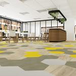 Colorful Hexagon Luxury Vinyl Shower Floor Tiles