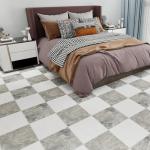 Lareko Grey Marble Peel and Stick Floor Tiles