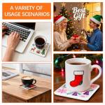 14 PCS Ceramic Tiles for Crafts and self-Adhesive Cork mat,unglazed Ceramic Coasters for Crafts,Use with Alcohol Ink or Acrylic Pouring Make Your Own DIY Coasters