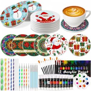 Round Ceramic Shower Floor Tiles - 35 Pcs, White