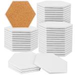 Hexagon Ceramic Coasters for DIY Crafts - 50 Pack