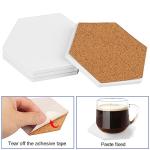 Hexagon Ceramic Coasters for DIY Crafts - 50 Pack