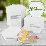Hexagon Ceramic Coasters for DIY Crafts - 50 Pack