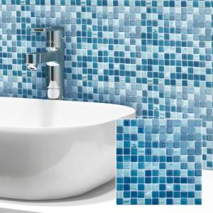 Azure Glass Mosaic Tiles for Shower & Backsplash