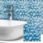 Azure Glass Mosaic Tiles for Shower & Backsplash